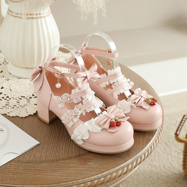 Lolita bow leather shoes  KF81281