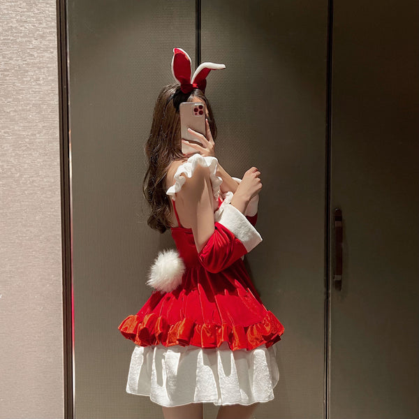 Christmas bow dress (4-PIECE SET）Kf82474