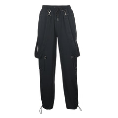 Black fashion casual pants KF81874