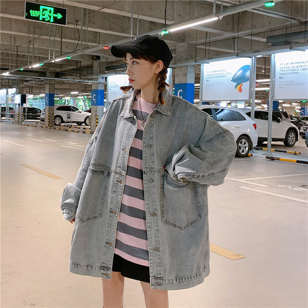 Retro loose denim jacket  KF30124