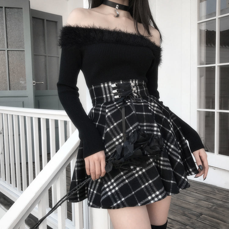 Dark Girl Series Top + Skirt KF81059