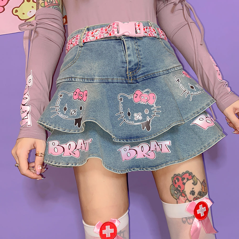 cute cartoon print skirt  KF90201