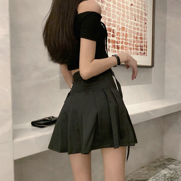 Punk dark skirt sets  KF82188