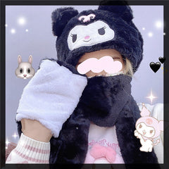 Cute cartoon scarf gloves  KF82559