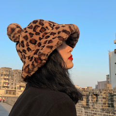unzzy leopard print fisherman hat KF50096