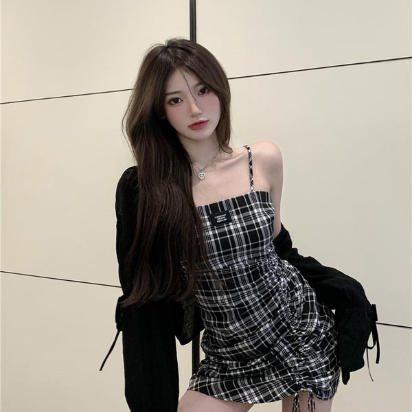 Fashion plaid dress KF82111