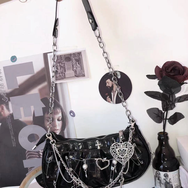 GOTHIC PATENT LEATHER CROSSBODY BAG  KF90249