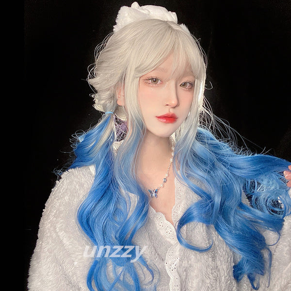 Gradient blue wig KF81938