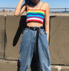 Rainbow striped vest KF81153
