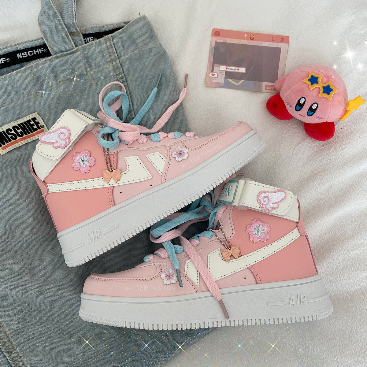 Pink casual sneakers KF81712