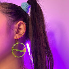 Fluorescent circle earrings KF81611