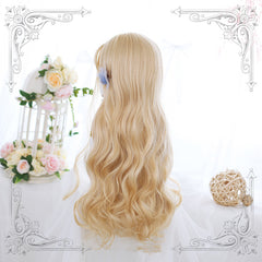 Golden long roll wig KF90552