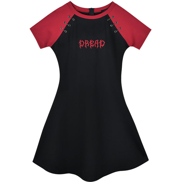 Red and black T-shirt dress  KF40038