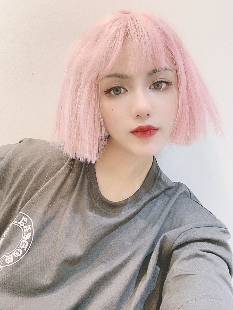 Harajuku pink short wig KF81272