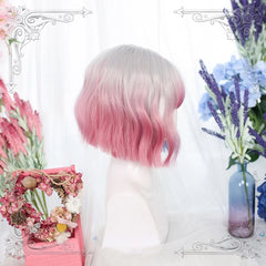 blue pink short wig KF81230