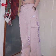 Pink Cargo Pants  KF9266