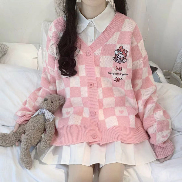 Pink Cartoon Embroidered Sweater  KF83285