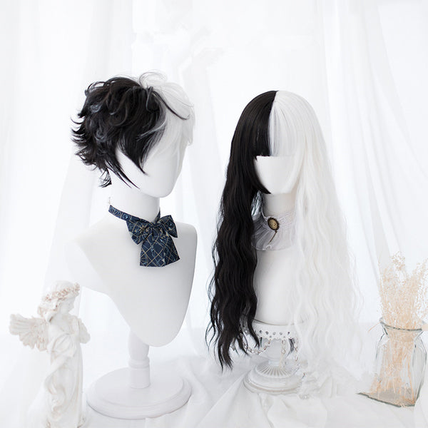 Black and white wig KF81180