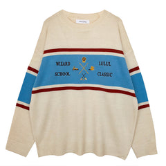 Embroidered striped sweater KF9195