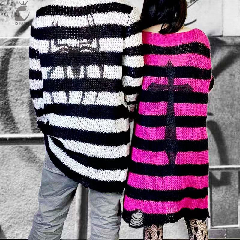 dark striped sweater   KF82621