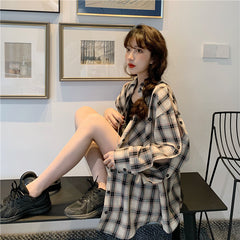 Ulzzang plaid shirt KF81318