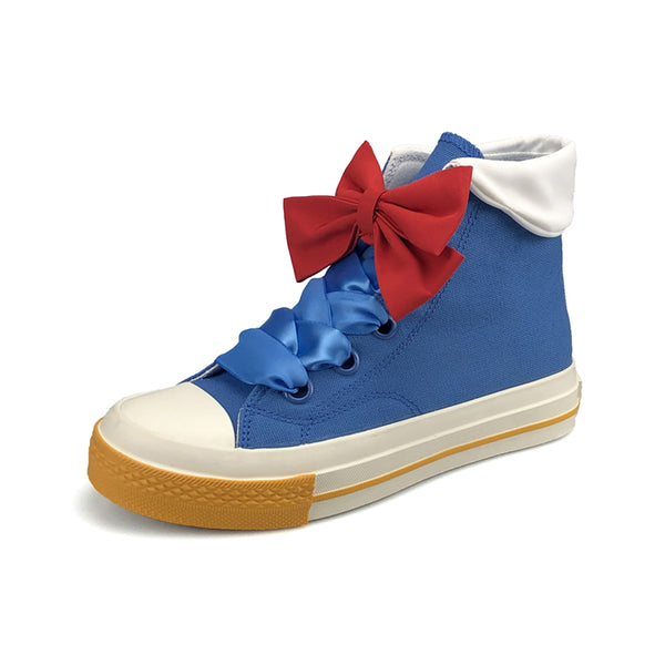 Blue high-top canvas shoes   KF82548