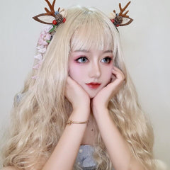 Golden long roll wig KF90444