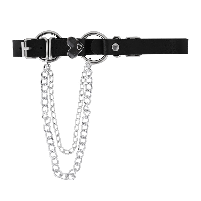 Love leather buckle necklace KF9413