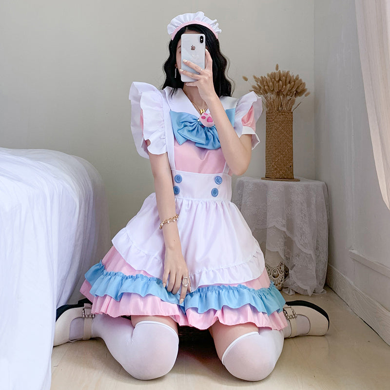 Cosplay pink blue dress KF82025