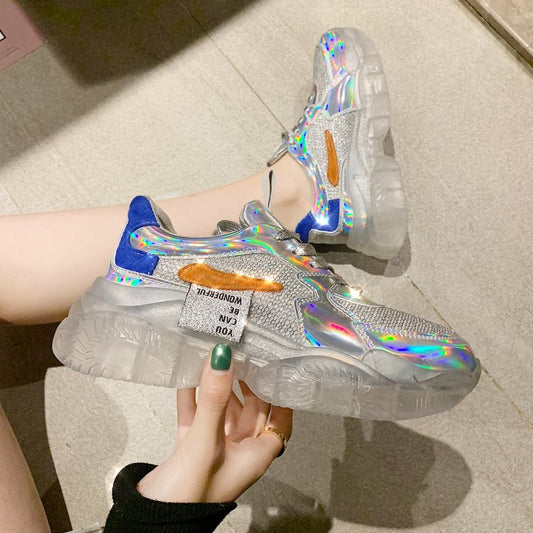 Laser silver shoes KF90696