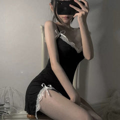 Black lace dress KF81398