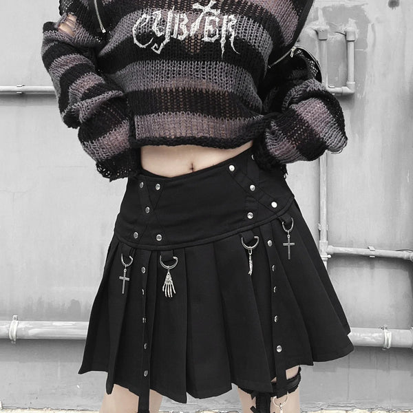 PUNK PLEATED SKIRT  KF83159