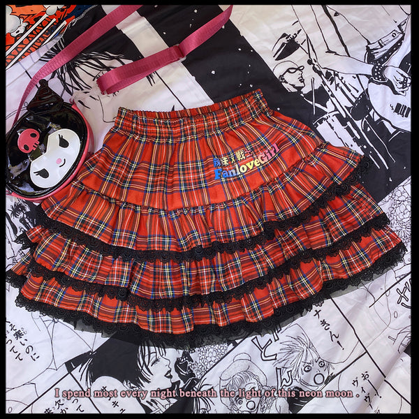 Harajuku Red Plaid Skirt KF81885