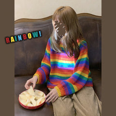 Rainbow Striped Sweater KF9488