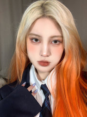 Golden gradient orange wig KF81760