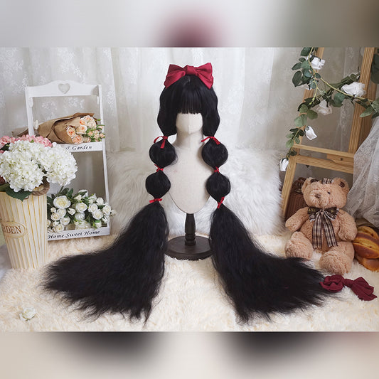 black  long curly wig  KF82926