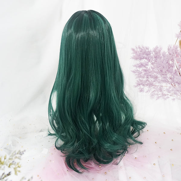 Harajuku Green Long Curly Wig KF81693