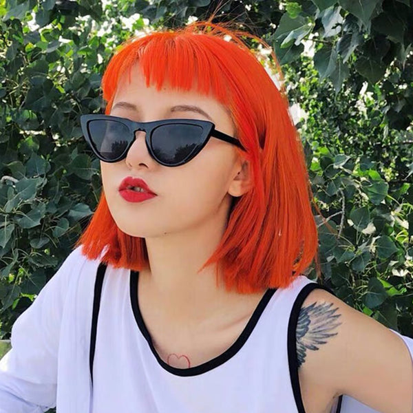 Orange short straight wig KF9309