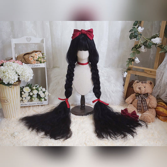 black  long curly wig  KF82926