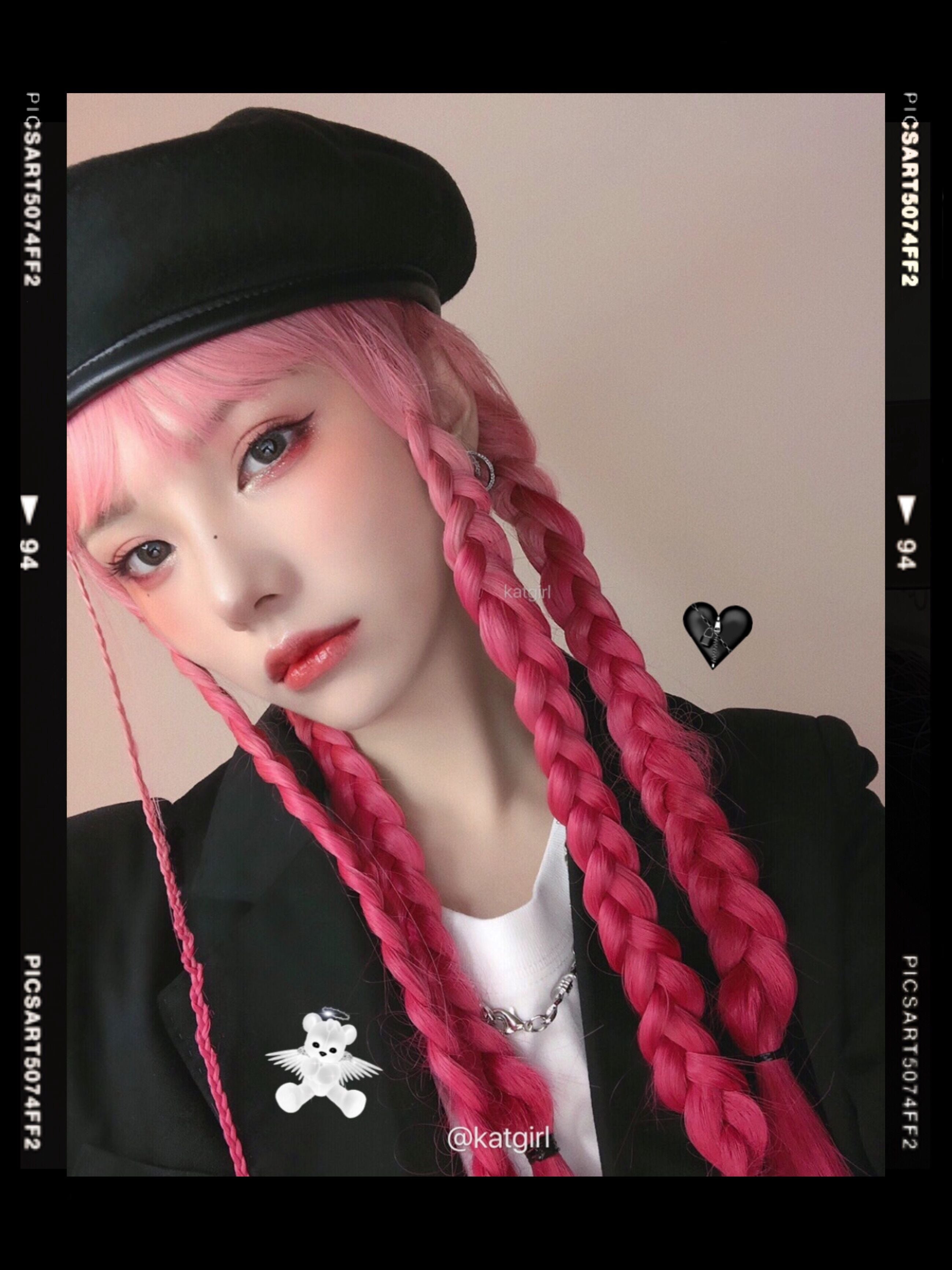 Pink gradient wig  KF81115