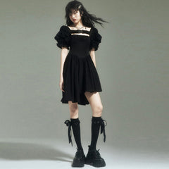 Black irregular dress KF82129