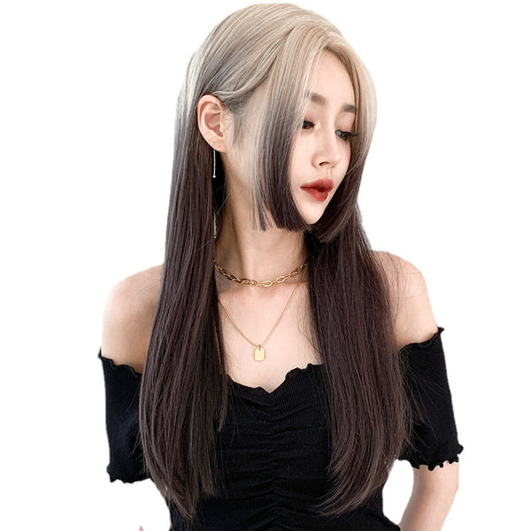 Brown long straight hair wig  KF82520