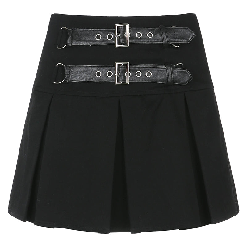 Dark pleated skirt KF81846 – unzzy