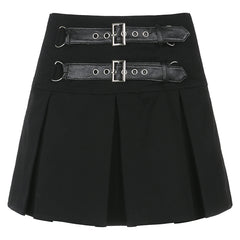 Dark pleated skirt KF81846
