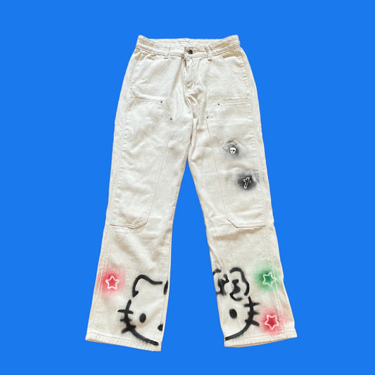 White Graffiti Jeans  KF83193