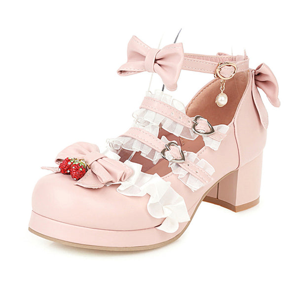 Lolita bow leather shoes  KF81281