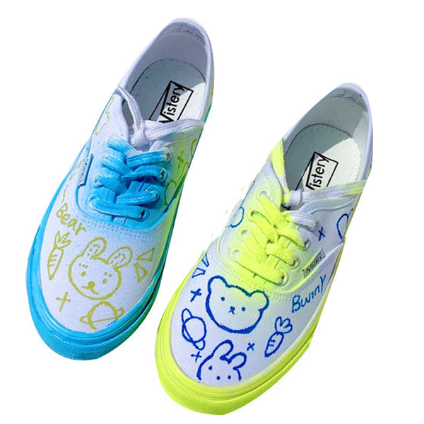 Graffiti fluorescent canvas shoes KF81884