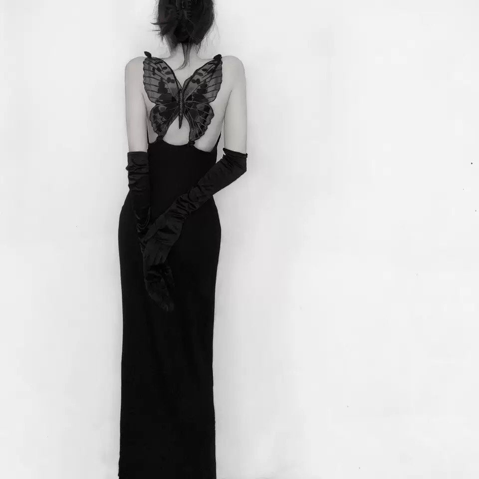 vintage black dress  KF82757