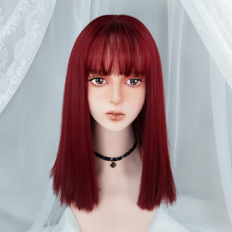 red long straight wig KF82833