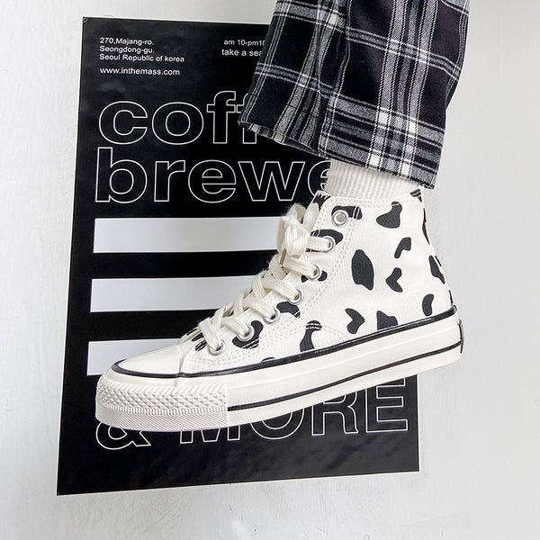 Cow  canvas shoes KF82216